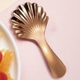 thumbnail image 1 of Seashell-Shaped Stainless Steel Coffee Spoon - Long-Handled Stirring Spoon for Iced Tea, Coffee & Desserts, Cute Seashell Design, Sturdy Dishwasher-Safe Utensil, 1.65*3.86in, Rose Gold, 1 of 6