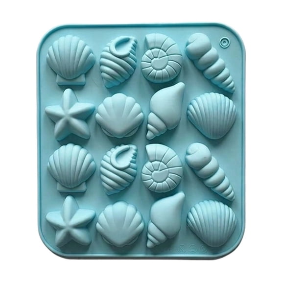 Seashell Silicone Molds, Ocean Theme Mold Set for Soap Making, Resin Crafts, Chocolate Candy & Baking Decorations（Sky Blue）