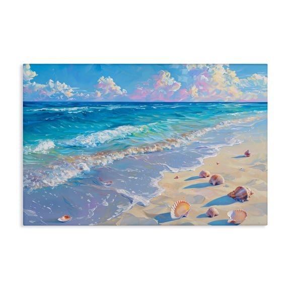 Stupell Industries Seashell Speckled Coast Canvas Wall Art, design by LSR Design Studio, 30 x 45
