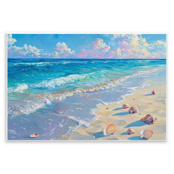 Stupell Industries Seashell Speckled Coast Wall Plaque Art, design by LSR Design Studio, 10 x 15