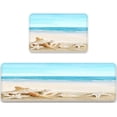 thumbnail image 1 of Seashell Starfish Kitchen Rug Sets 2 Pieces Blue Sky Summer Seascape Sand Beach Coastal Comfort Floor Mats Washable Doormat Anti Fatigue Non-Slip Area Runner Rugs Carpet for Home Kitchen Bedroom, 1 of 6