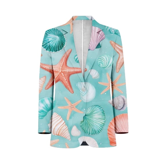Seashell Starfish Pattern Customized Men's Suits full man Shawl Collar Gentleman Suits for Wedding Business