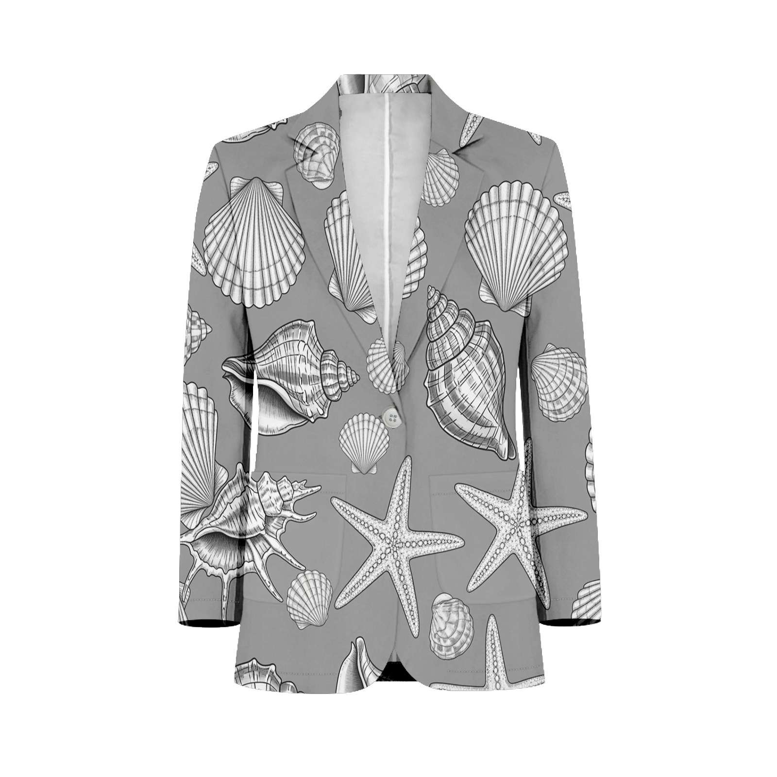 Seashell Starfish Pattern Mens Suits Shawl Collar Slim Fit Suit Mens ...