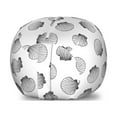 thumbnail image 1 of Seashell Storage Toy Bag Chair, Simplistic Underwater Souvenir Shell Pattern Outline Style Drawing, Stuffed Animal Organizer Washable Bag, Small Size, Charcoal Grey and White, by Ambesonne, 1 of 3