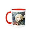 thumbnail image 1 of 3dRose, Seashell Swirl, Macro shot of a small seashell it its intricate swirled crown, 15oz Two-Tone Red Mug, 1 of 7