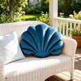 thumbnail image 1 of Seashell Throw Pillow Soft Velvet Shell Shape Decorative Cushion 14.96 Inch Lint Filled Sofa Pillow for Living Room Bedroom Couch Nap Reading Home Decor Gifts Boho Coastal Beach House Decor Plush, 1 of 6