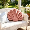 thumbnail image 1 of Seashell Throw Pillow Soft Velvet Shell Shape Decorative Cushion 14.96 Inch Lint Filled Sofa Pillow for Living Room Bedroom Couch Nap Reading Home Decor Gifts Boho Coastal Beach House Decor Plush, 1 of 6