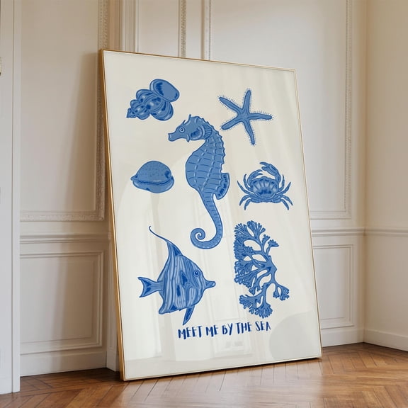Seashell Wall Art : Coastal Beach House Decor Unframed Paper Print