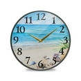 thumbnail image 1 of Seashell in Summer Beach Wall Clocks Battery Operated 11.9 Inch Round Clock Acrylic Silent Non-Ticking Bedroom Living Room Decorative Clocks, 1 of 10