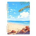 thumbnail image 1 of Seashell on Beach Palm Tree Spiral Journal Notebook College Ruled Notebook 8.3" x 5.7" A5 Lined Thick Paper Page, 1 of 6