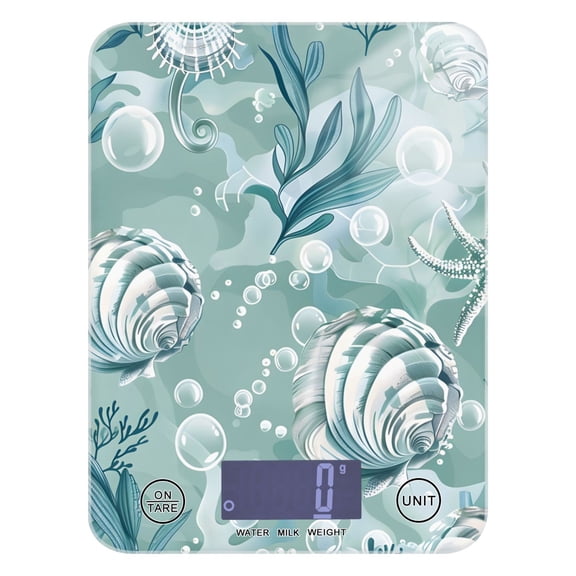 Seashells Algae Bubbles Food Scale Digital Kitchen Scale Waterproof Grams Ounces lbs for Weight Loss