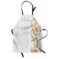 thumbnail image 1 of Seashells Apron Seashells and Starfish with Navy Rope in Vertical Direction Wood Surface Ocean Beach, Unisex Kitchen Bib Apron with Adjustable Neck for Cooking Baking Gardening, Ivory, by Ambesonne, 1 of 3