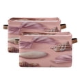 thumbnail image 1 of Seashells Bows Cute Square Storage Bins with Handles Collapsible Containing Box 2 Packs, 1 of 9