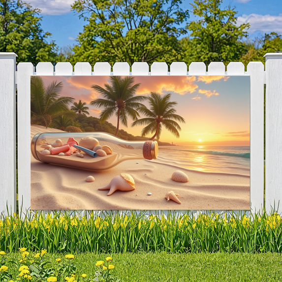 Seashells Decoration Beach Landscape Coastal Scenery Sunset Art Summer Vibes for Relaxing Resorts Holiday Parties Ocean Views