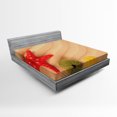 thumbnail image 1 of Ambesonne Colorful Fitted Sheet, Exotic Caribbean Beach, Queen Size, Sand Brown Yellow, 1 of 2