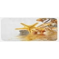 thumbnail image 1 of Seashells Kitchen Mat, Shells and Starfish Reflection Water Golden Yellow Spa Clear Beach Theme, Plush Decorative Kitchen Mat with Non Slip Backing, 47" X 19", Earth Yellow Cream, by Ambesonne, 1 of 1
