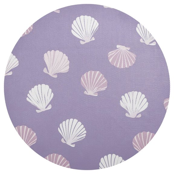 Seashells Purple Background PVC Round Grid Placemat Table Mat 1 Pc 15.4" x 15.4"