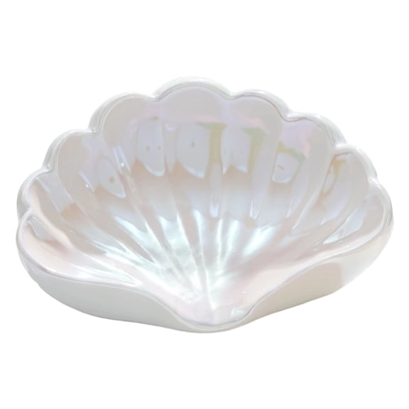 Seashells Shaped Soap Holder Nonslip Bottom Smooth Ceramic Materials Artistic Bathroom Organiser Storage Tray