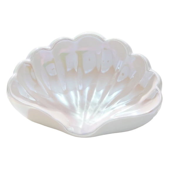 Seashells Shaped Soap Holder Nonslip Bottom Smooth Ceramic Materials Artistic Bathroom Organiser Storage Tray