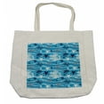 thumbnail image 1 of Seashells Shopping Bag, Nautical Underwater Universe Design of All Creatures Scallop Motif Illustration, Eco-Friendly Reusable Bag for Groceries Beach and More, 15.5" X 14.5", Cream, by Ambesonne, 1 of 2