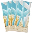 thumbnail image 1 of Seashells Starfish Seashore Tea Towels Set of 4 Summer Beach Sand Kitchen Dish Cloth with Hanging Loop, 18"x28" Lint-Free Absorbent Towel for Kitchen Drying Wiping and Cleaning, 1 of 5