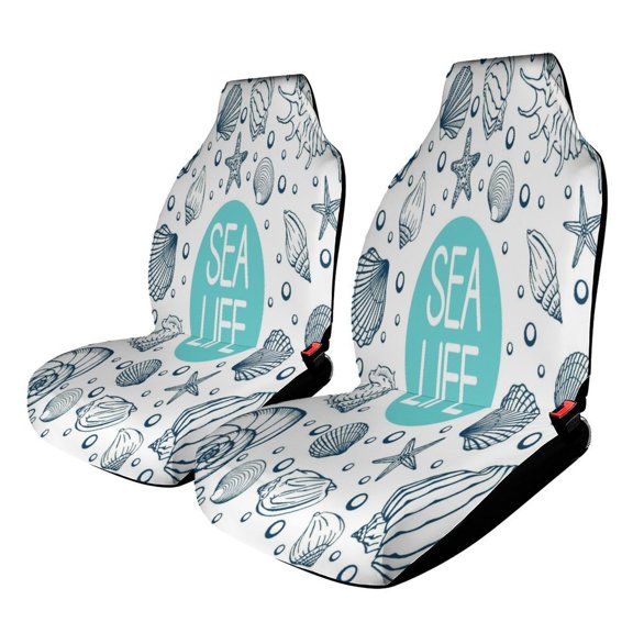 Seashells, Summer, Holidays Car Seat Covers Front Seats Universal Fit for Cars SUV Truck Auto Interior Accessories