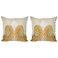 thumbnail image 1 of Ambesonne Geometric Throw Pillow Cover 2 Pack, Symmetrical Seashells, 18", Cream White, 1 of 6