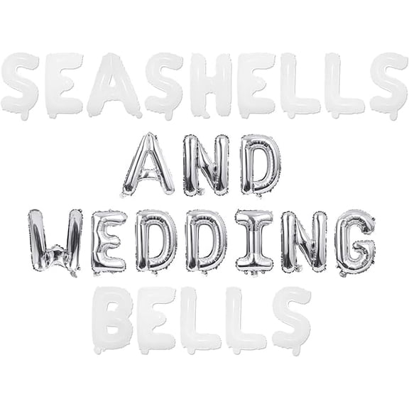 Seashells and Wedding Bells Balloon Banner, Seashells and Wedding Bells Bachelorette Party Decorations Coastal Beach Decor for Women Beach Theme Engagement Wedding Bridal Shower Party Supplies