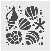 Seashells and Starfish DIY Cookie Wall Craft Stencil - 5.5 Inch