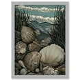 thumbnail image 1 of Seashells by the Shore Modern Coastal Illustration Artwork Framed Wall Art Print A4, 1 of 4