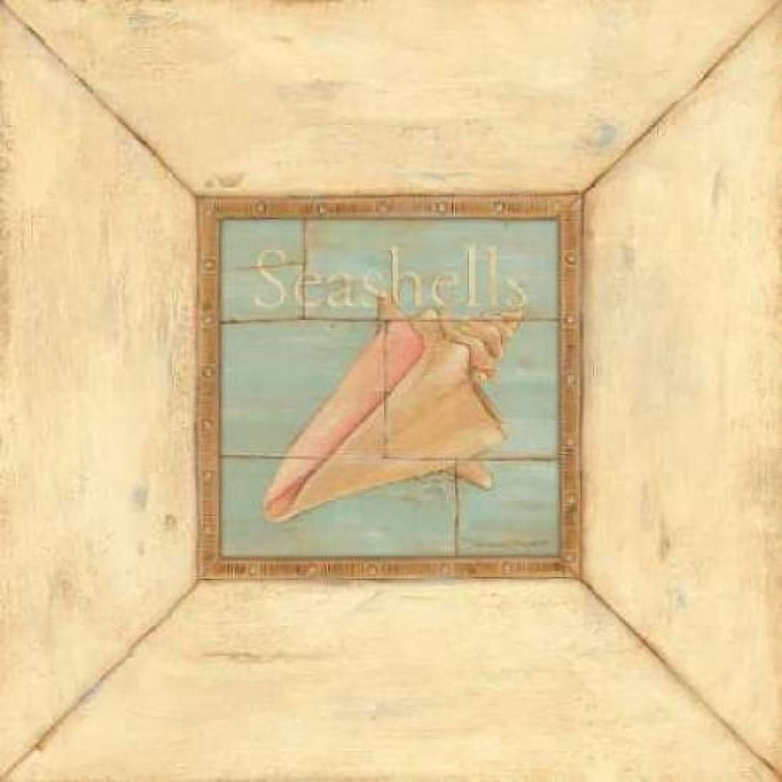 Seashells on Blue Canvas Art - Stephanie Marrott (24 x 24)