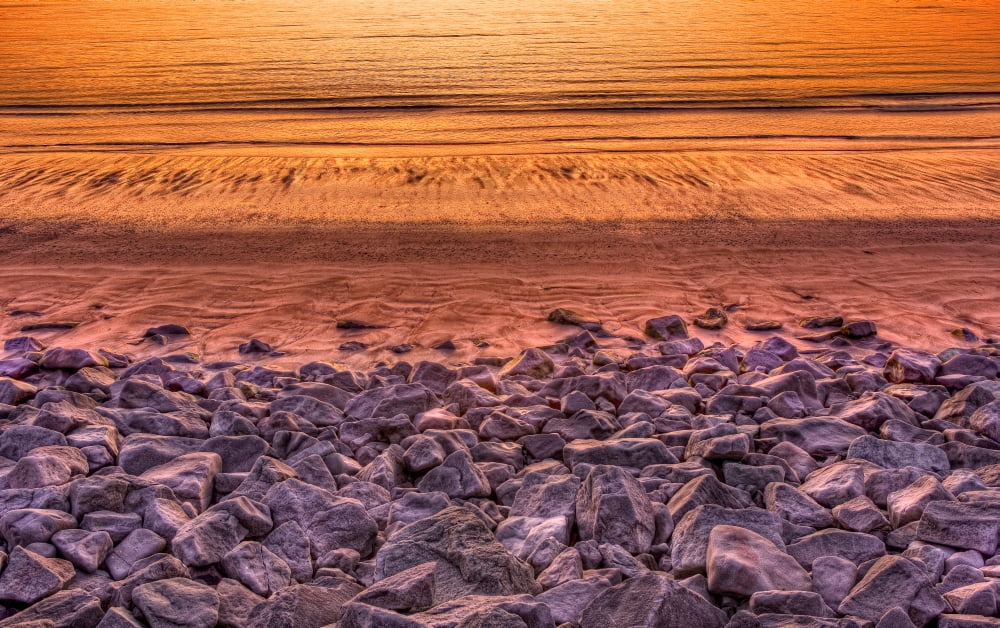 Seashore with the Midnight Sun Olafsvik Snaefellsnes Peninsula Iceland Canvas Art - Panoramic Images (15 x 24)