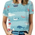 thumbnail image 1 of Seaside Adventure T Shirts Basic T-Shirt Short Sleeve Ladies Tee Shirt Summer Graphic Clothing, 1 of 7