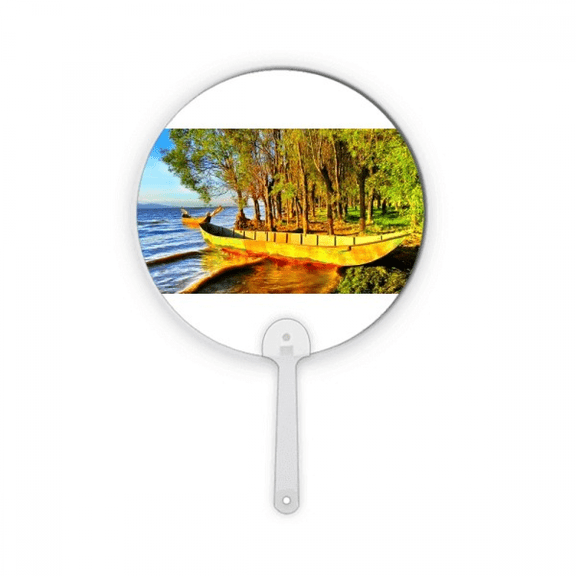 Seaside Ark Photography Art Deco Fashion Plastic Round Handheld Fan Decorations Craft