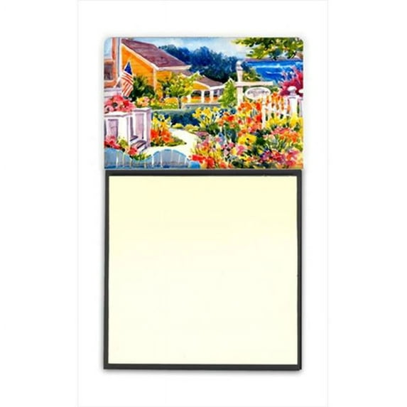 Seaside Beach Cottage Refiillable Sticky Note Holder or Postit Note Dispenser, 3 x 3 In.