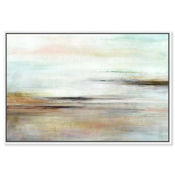 Seaside Beauty Canvas Print Minimalist Art by Art Remedy, White Frame, 15 x 10