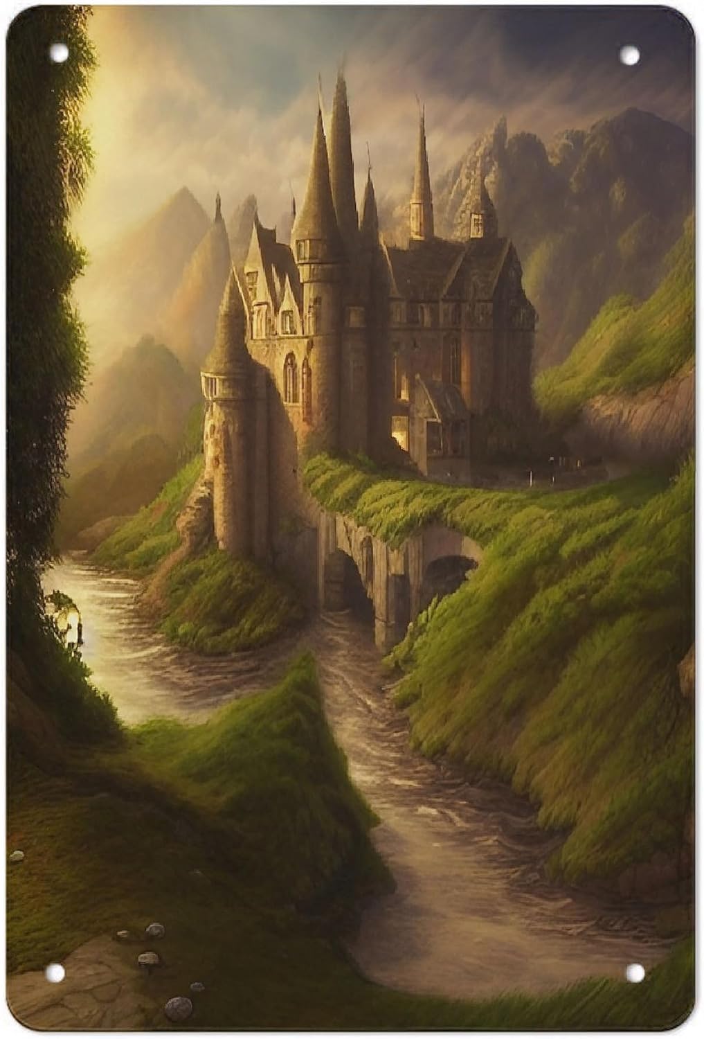 Seaside Castle Metal Poster Sign Decor Vintage Decorations Metal Tin ...