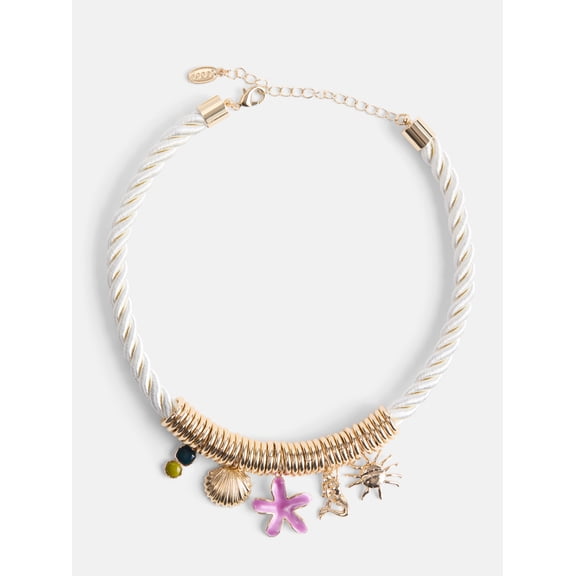 Scoop Women's Gold Tone Seaside Charm Necklace