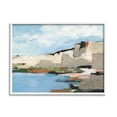 thumbnail image 1 of Seaside Cliff Abstract Landscape Landscape Painting White Framed Art Print Wall Art, 1 of 7