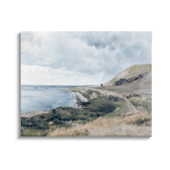 Seaside Cliffs Ocean Scenery Landscape Graphic Art Gallery Wrapped Canvas Print Wall Art