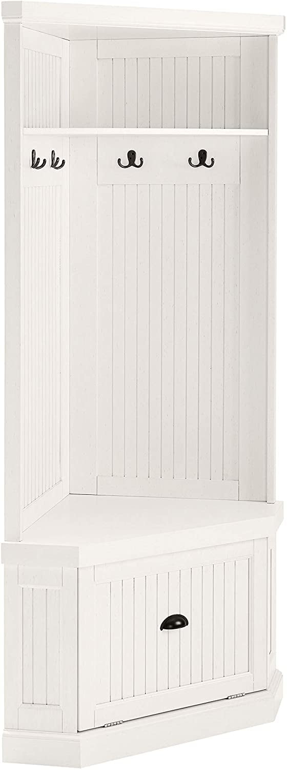 Seaside Corner Hall Tree, Distressed White
