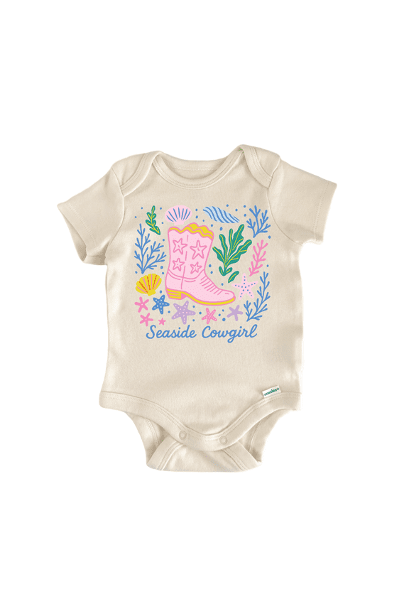 Seaside Cowgirl Horse Newborn Baby Bodysuit