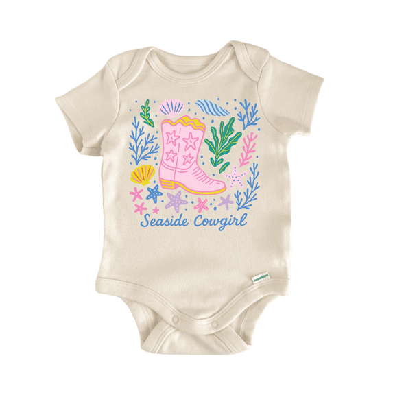 Seaside Cowgirl Horse Newborn Baby Bodysuit