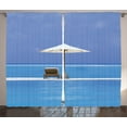 thumbnail image 1 of Ambesonne Island Curtains 2 Panel Set, Ocean Seascape Beach, 108" x 84", Blue and Beige, 1 of 3