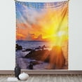 thumbnail image 1 of Seaside Decor Wall Hanging Tapestry, Colorful Sunset with Bright Light Romance in the Sky at Tropic Beach Fantasy Landscape, Bedroom Living Room Dorm Accessories, 60 X 80 Inches, by Ambesonne, 1 of 1