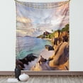 thumbnail image 1 of Seaside Decor Wall Hanging Tapestry, Tropical Rock Sandy Beach at Sunset in Island with Majestic Sky Light Art on Earth Photo, Bedroom Living Room Dorm Accessories, 40 X 60 Inches, by Ambesonne, 1 of 5