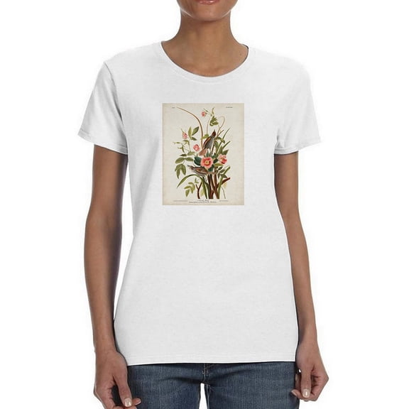 Seaside Finch T-Shirt Women -John James Audubon Designs, Female XX-Large