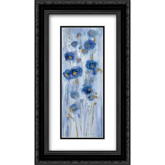 Seaside Flowers II 2x Matted 14x24 Black Ornate Framed Art Print by Vassileva, Silvia