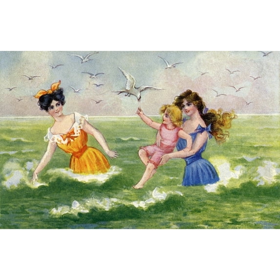 Seaside Frolic Poster Print By Mary Evans Picture Librarypeter & Dawn Cope Collection (36 X 24)