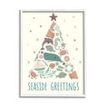 thumbnail image 1 of Seaside Greetings Aquatic Animals Botanicals Christmas Tree Coastal Graphic Art Framed Art Print Wall Art, 1 of 7